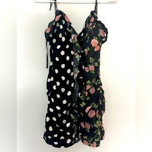For Love and Lemons rose polkadot mini dress, never worn, size XS